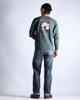 "ALL TOP CATS" LONG SLEEVES TEE  - SLATE BLUE